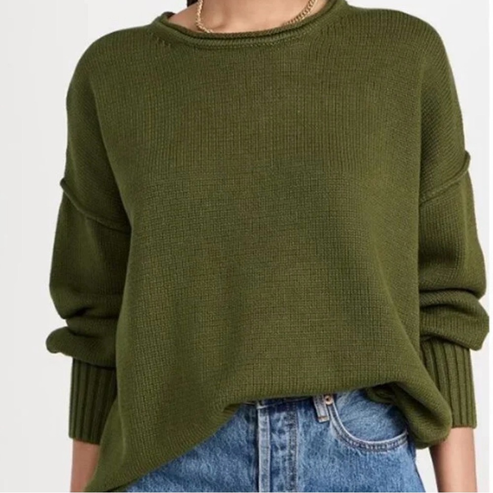Madewell Conway Pullover Forest Green Crew Neck Sweater, S